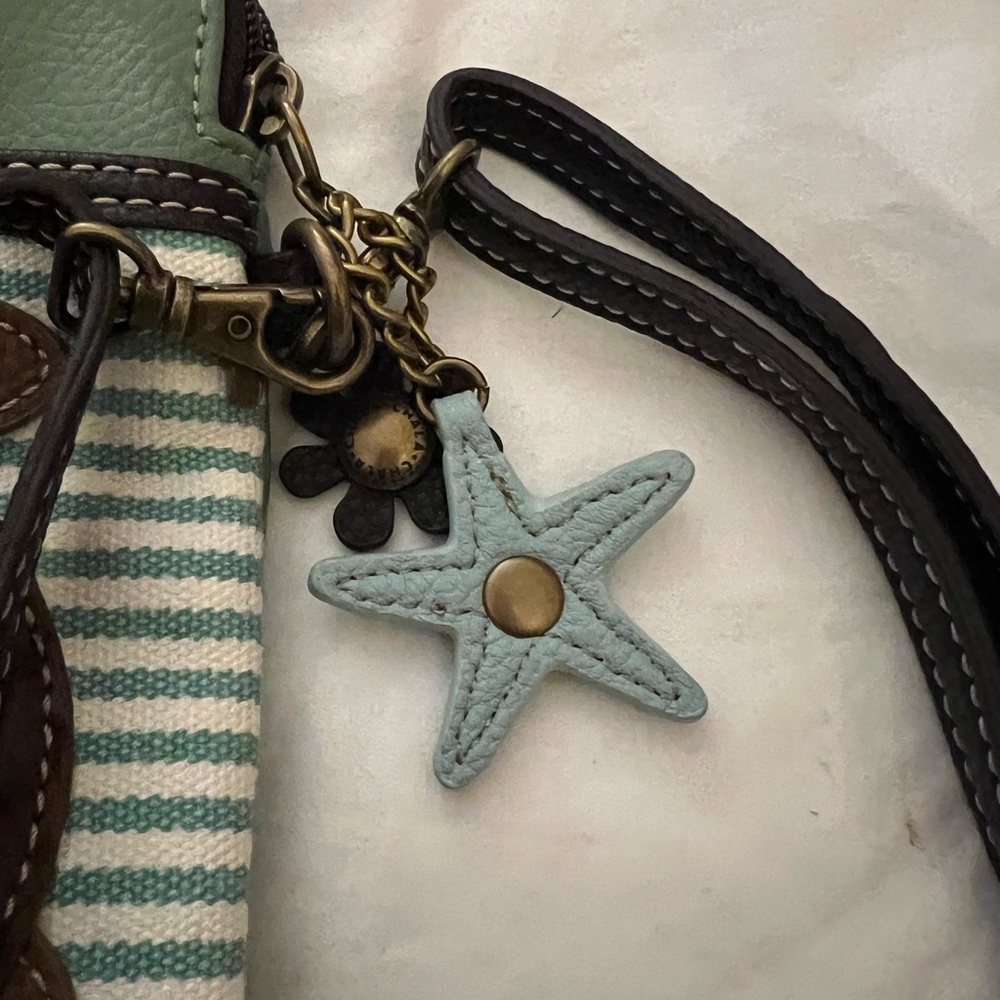Chala Mint and Brown Turtle Crossbody Bag - Picture 4 of 5